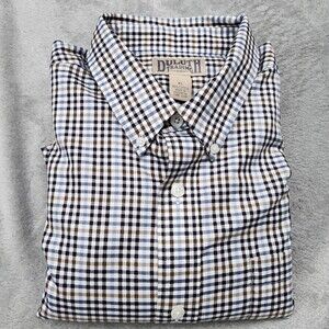 Duluth Trading Co. Mens Shirt Long Sleeve Button-Down Blue Plaid Check Size XL
